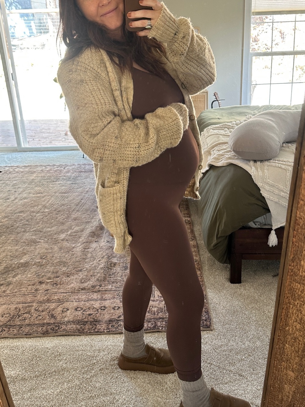 Isabel Maternity by Ingrid & Isabel Brown Skinny Jumpsuit